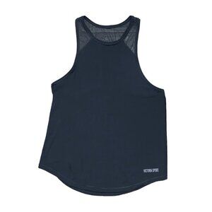 Victoria's Secret Sport  Tank Top High Neck Mesh Black Sleeveless‎ Size Medium